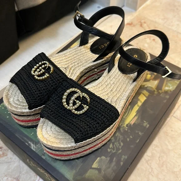 Gucci | Shoes | Gucci Espadrille Shoe Sandals Sz 75 Like New  display picture 1